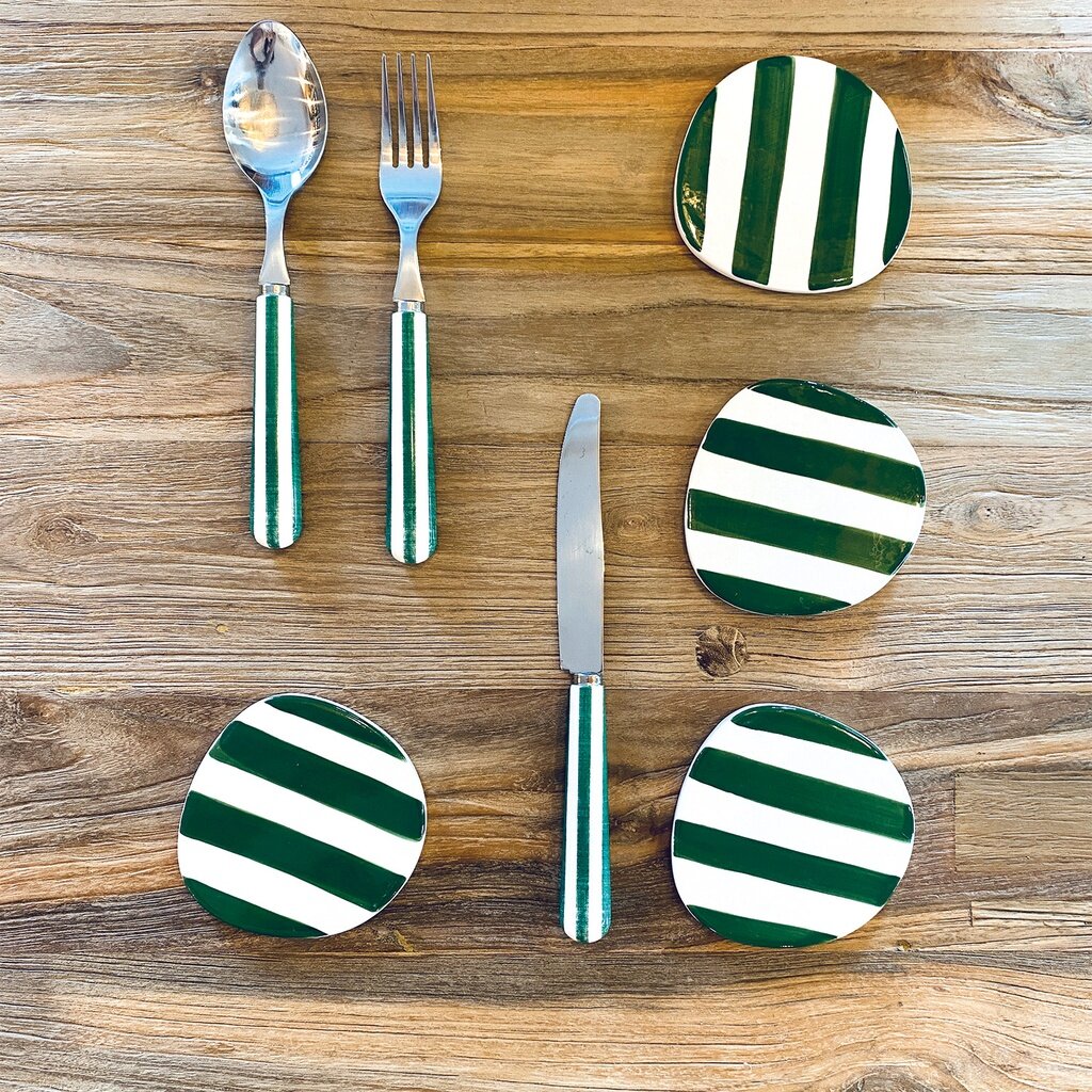 Fork Stripes Green/Ivory