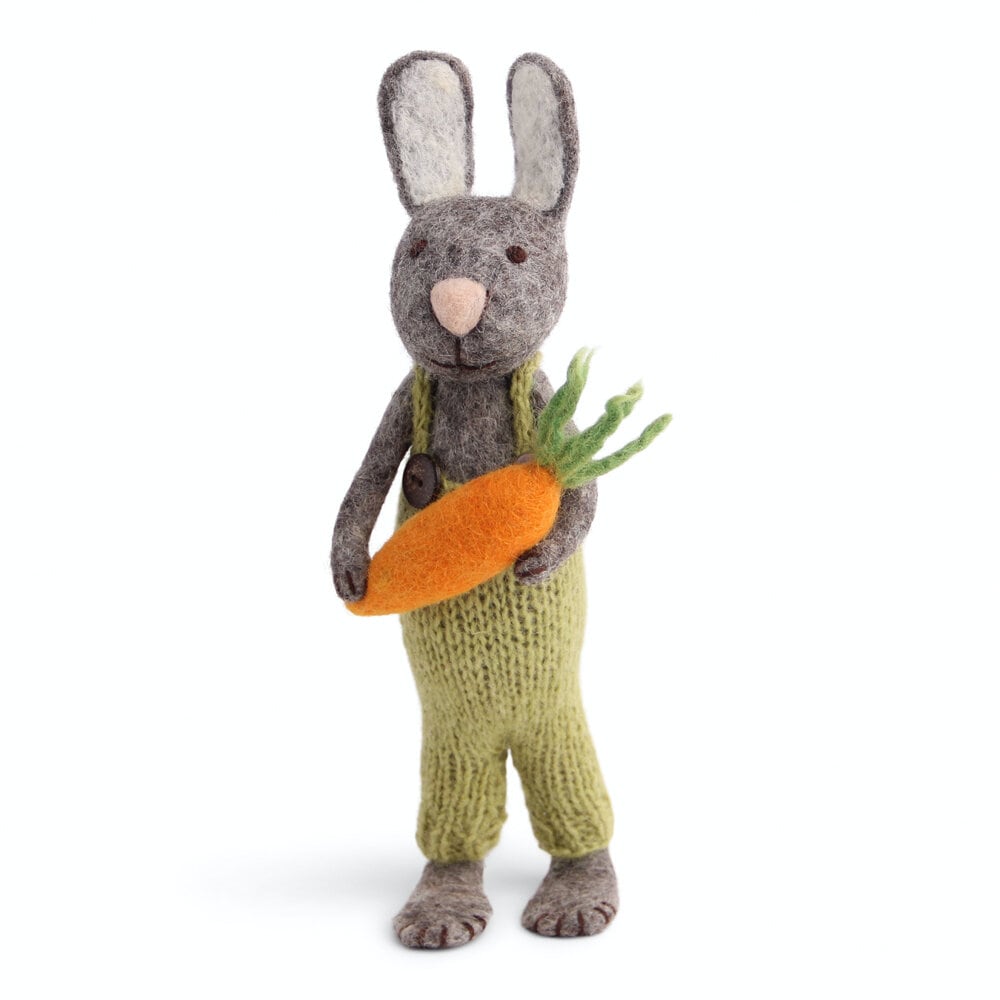 Big Grey Bunny w. Green Pants and Carrot