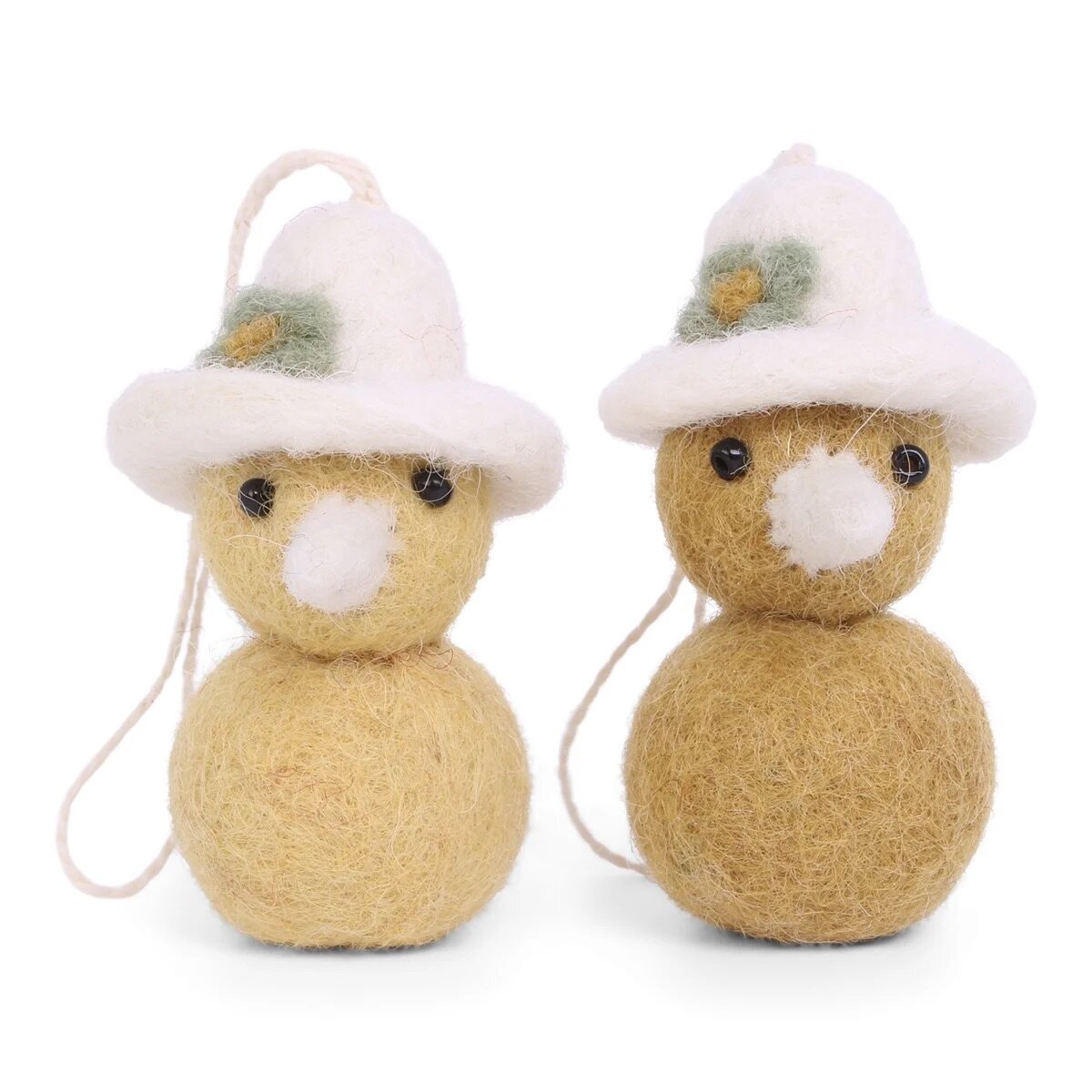 Chickens w. Hat Yellow Set of 2