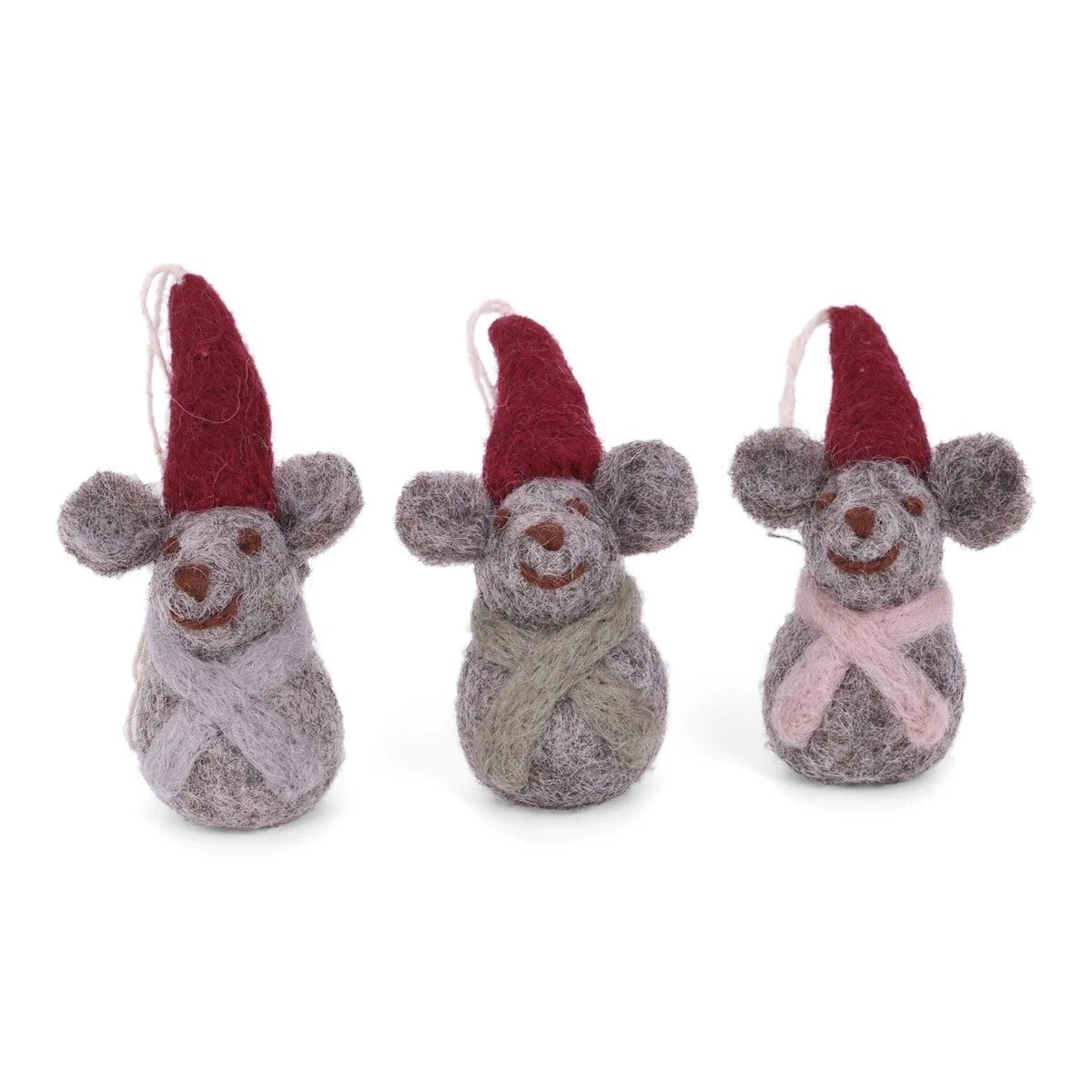 Christmas Mice Wool Set of 3