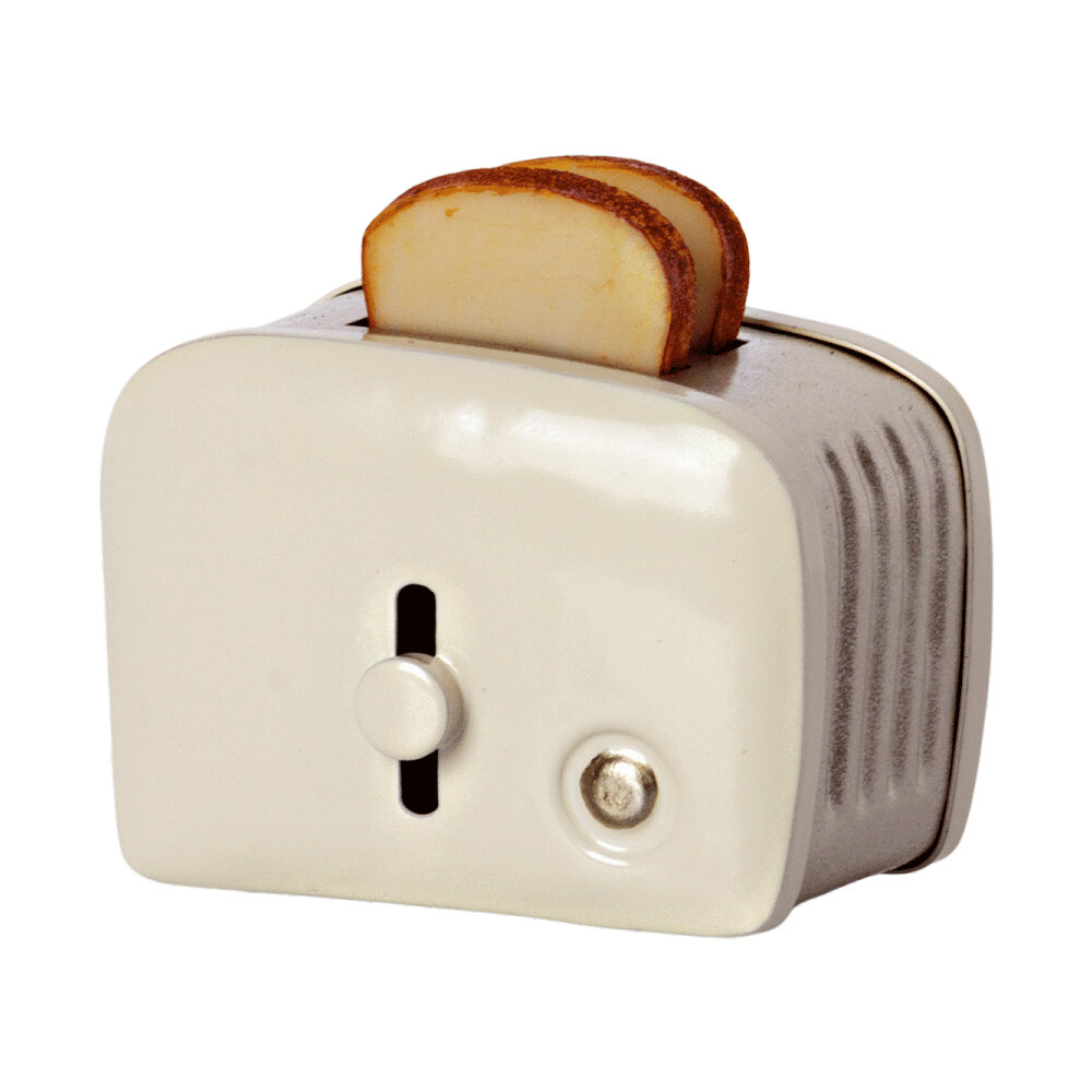 Miniature Toaster & Bread Off white