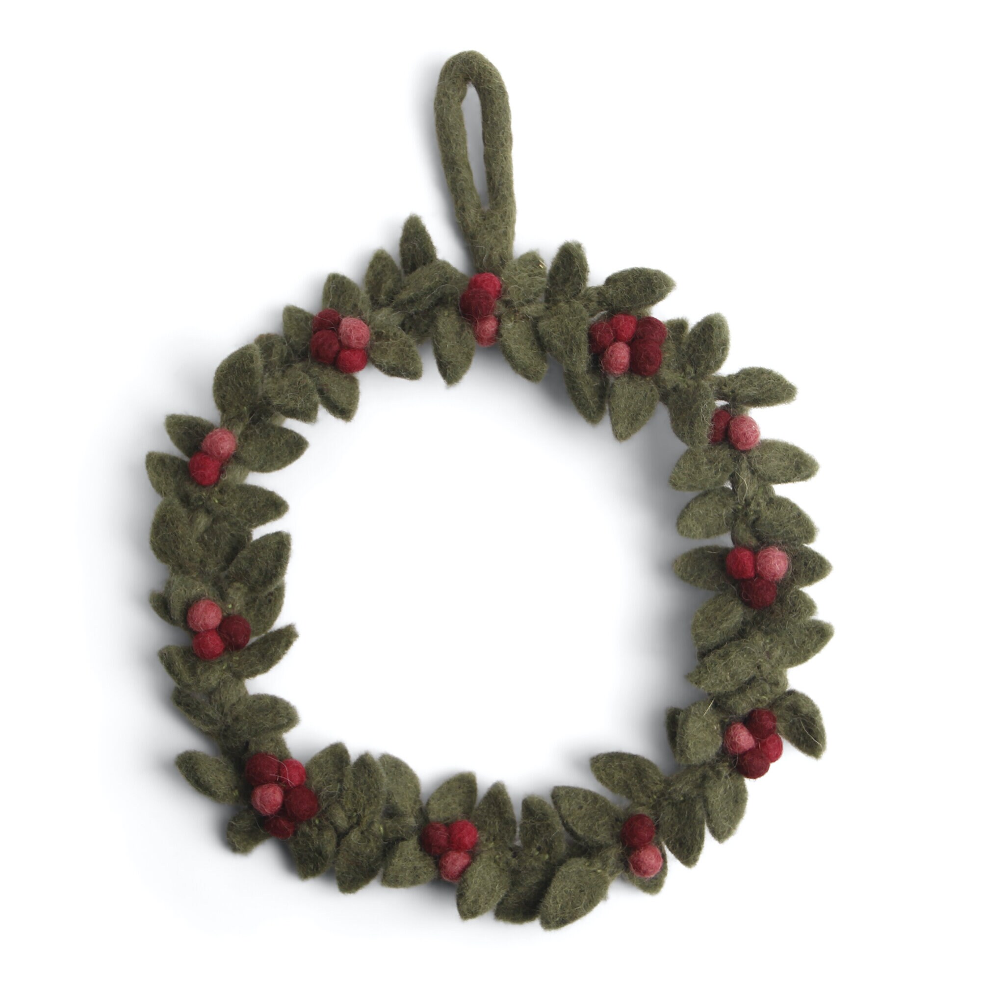 Small Green Wreath w. Red Berries