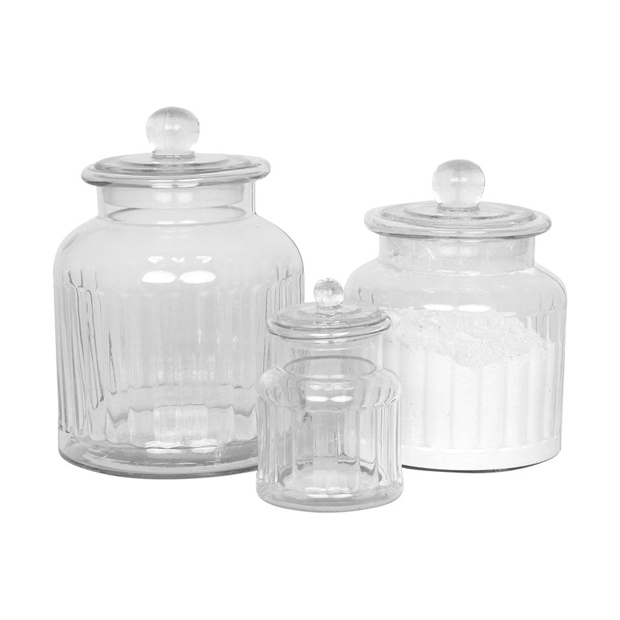 Glass Jar Gustav Ribbed Medium