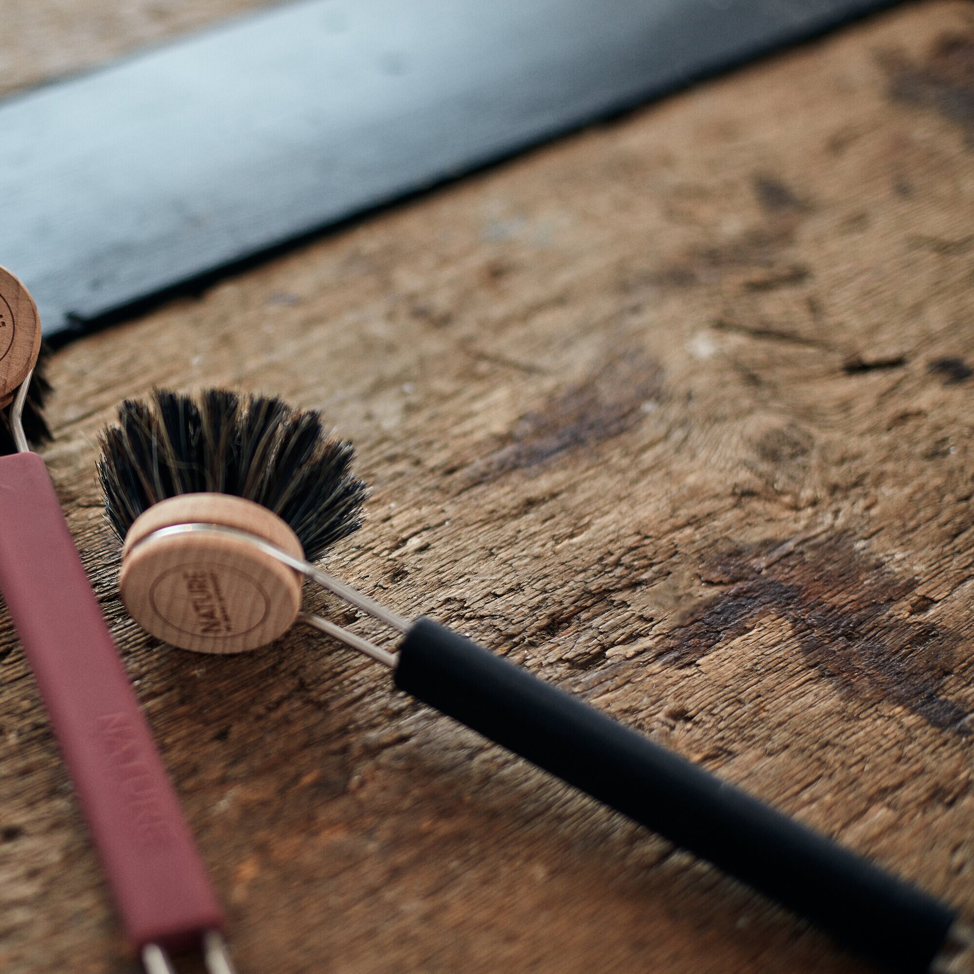 Dish Brush w. Silicone Shaft Black