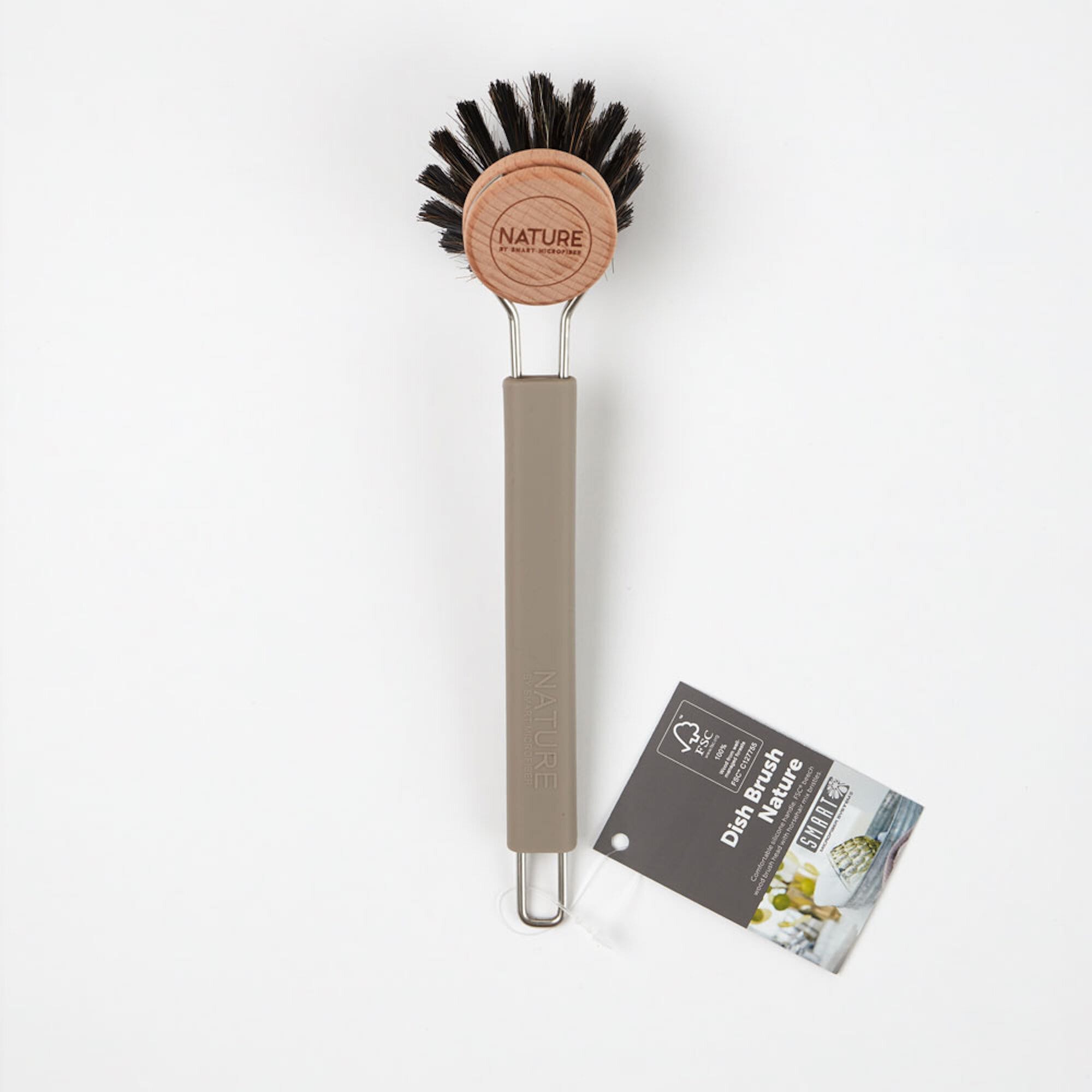 Dish Brush w. Silicone Shaft Grey