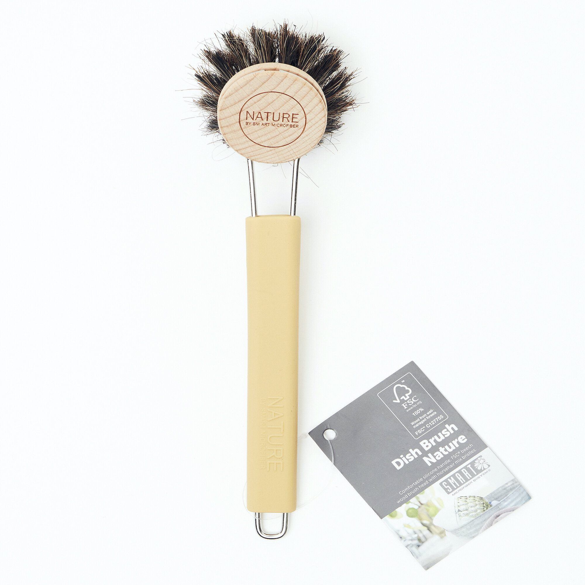 Dish Brush w. Silicone Shaft Yellow