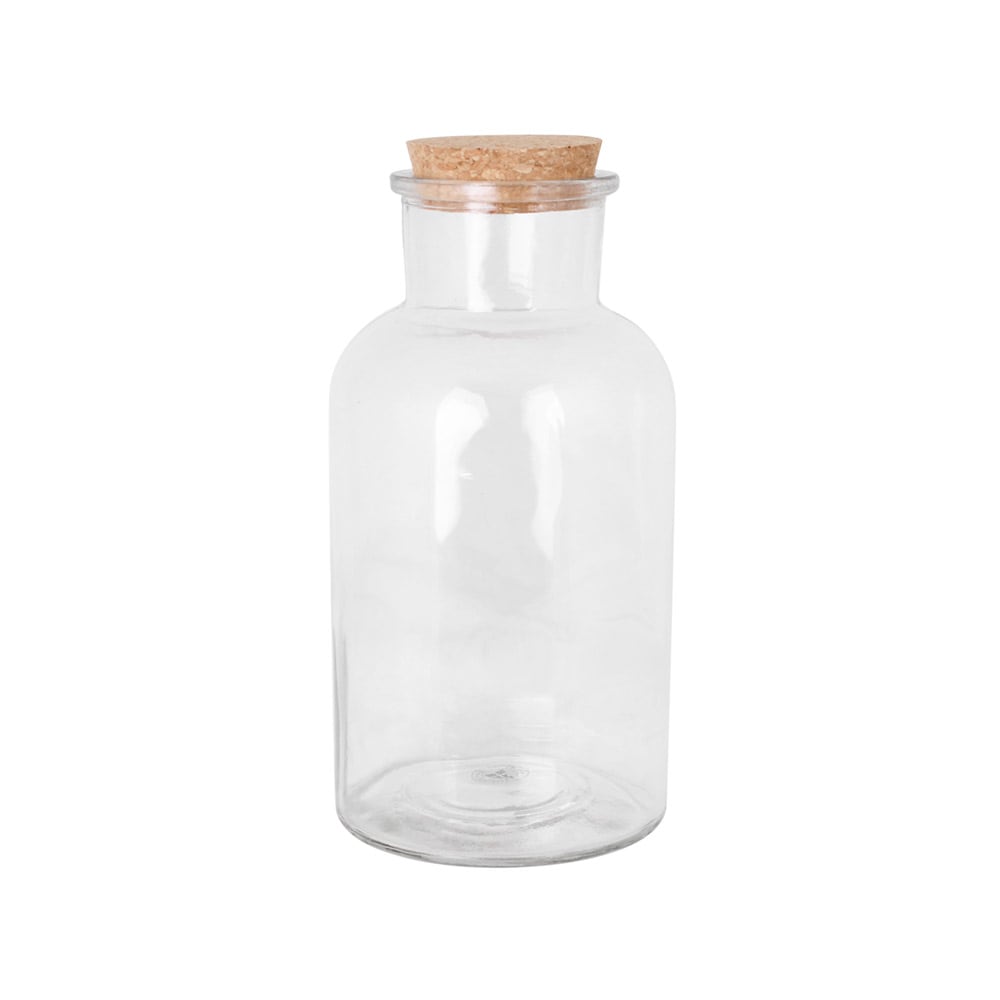 Glass Jar w. Cork Lid Large