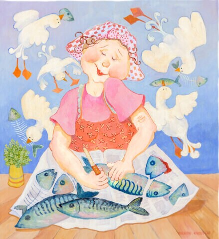 Dishcloth Mackerel Dive Birgitta Lindeblad
