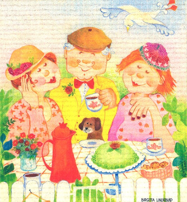 Dishcloth Garden Coffee Birgitta Lindeblad