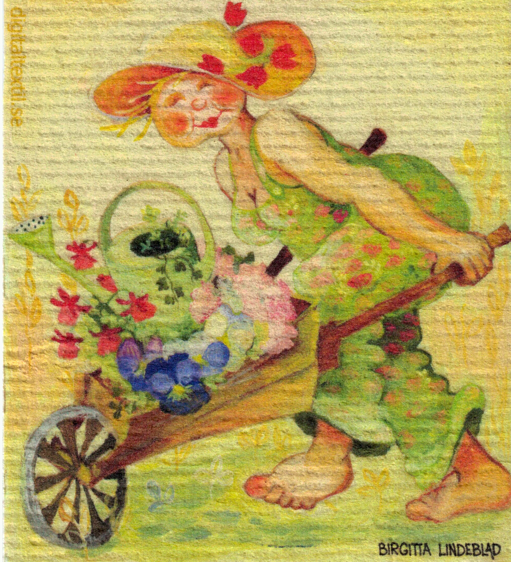 Dishcloth Flora Birgitta Lindeblad