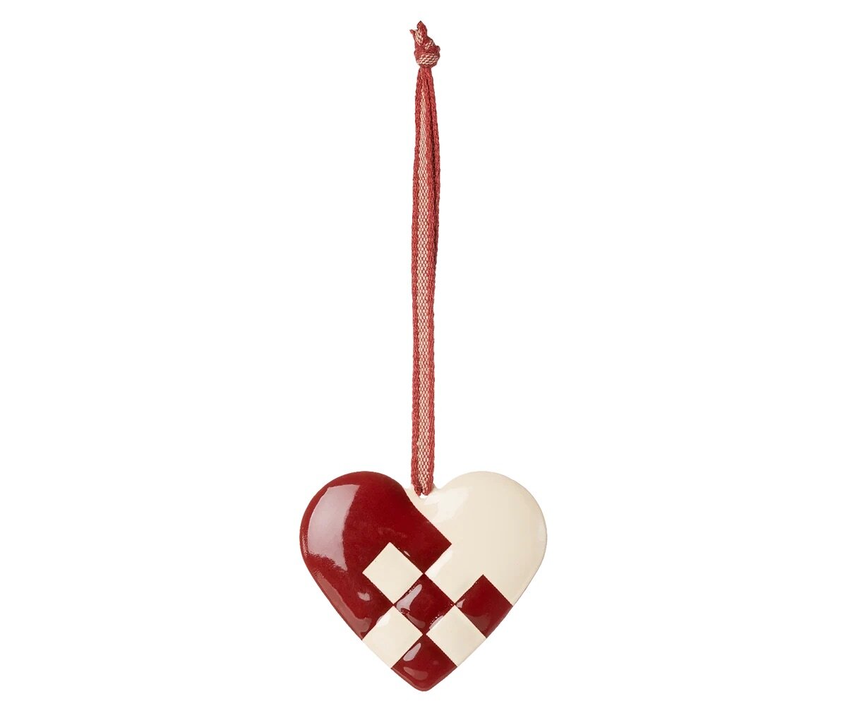 Metal Ornament Small Heart Red