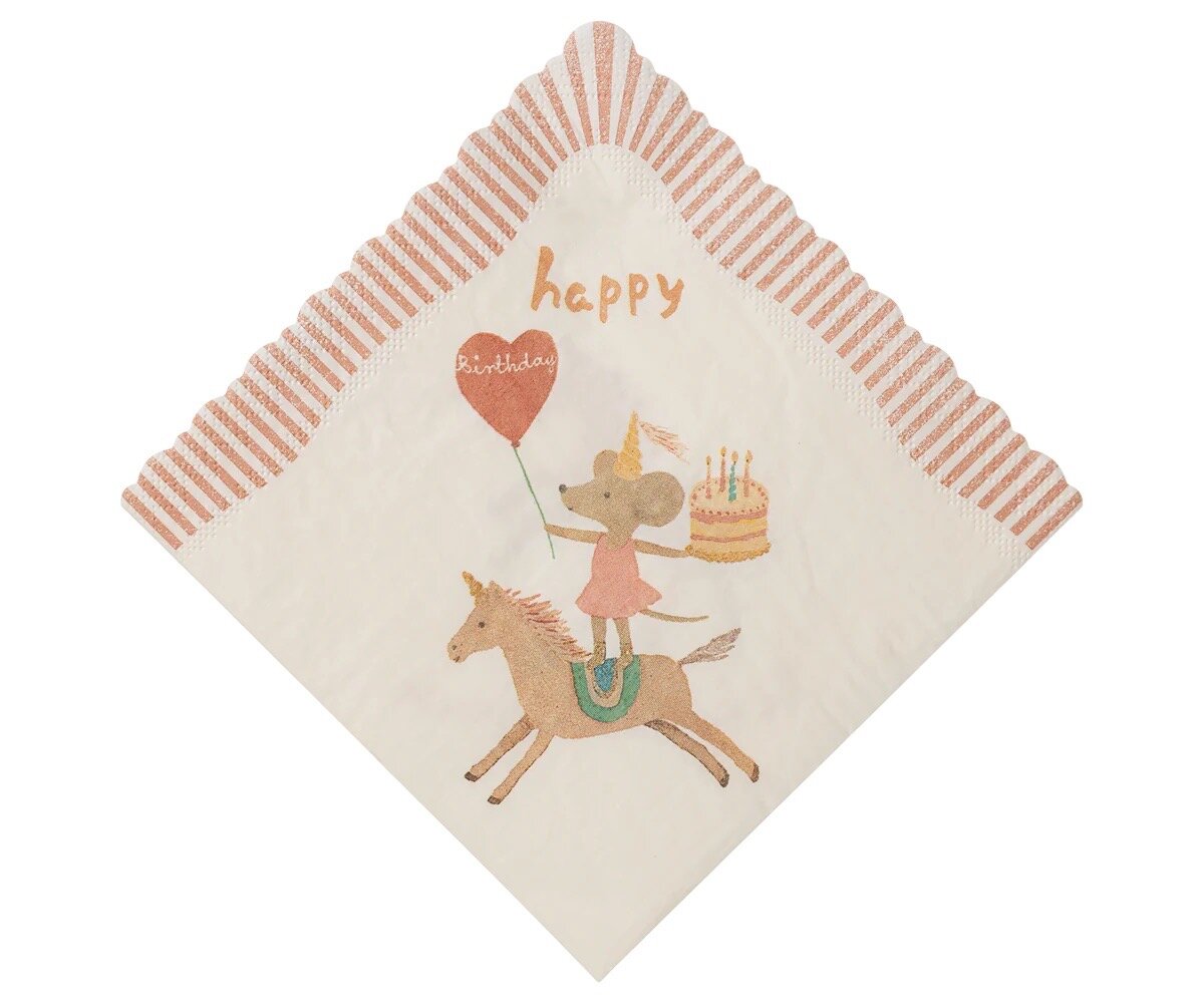 Napkin Happy Birthday Pink