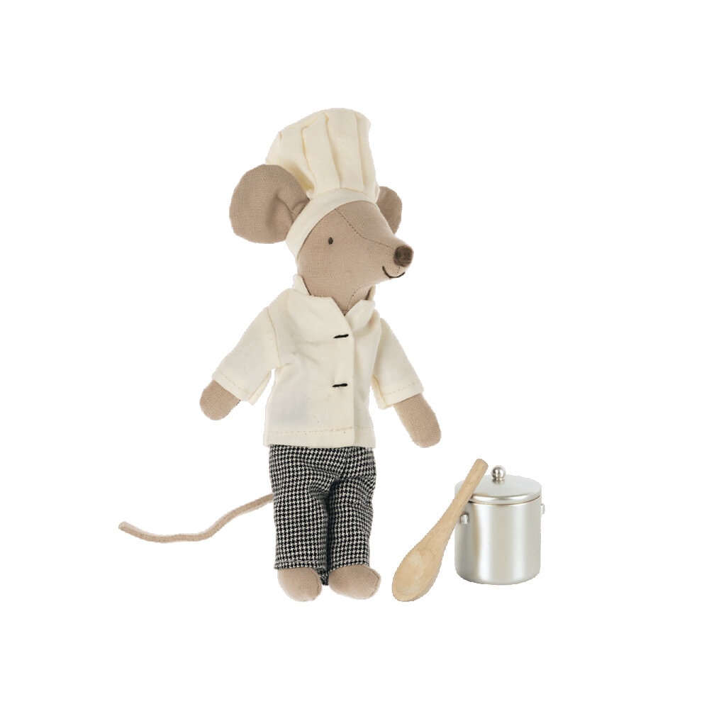 Chef Mouse w. Soup Pot & Spoon