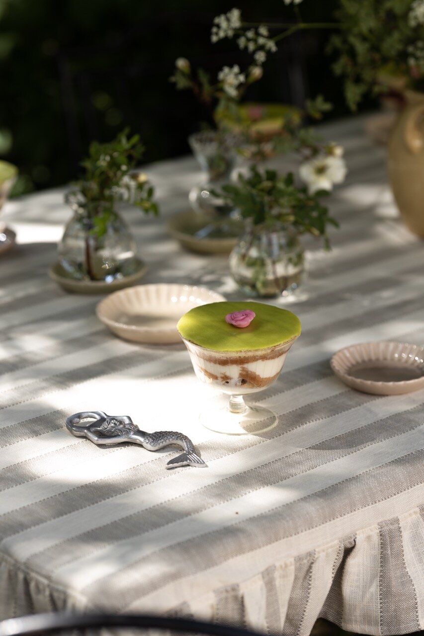 Table Cloth Ida Stripe Beige/White