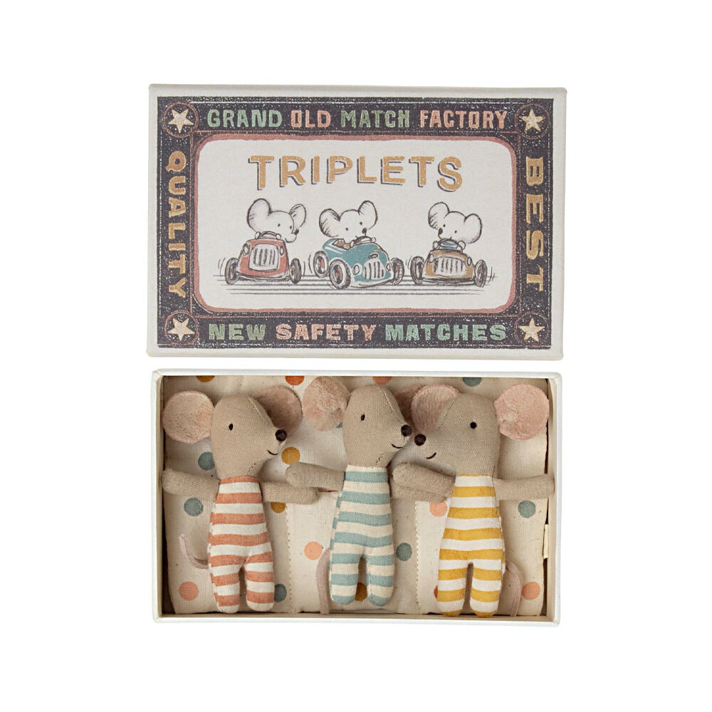 Triplets Baby Mice in Matchbox