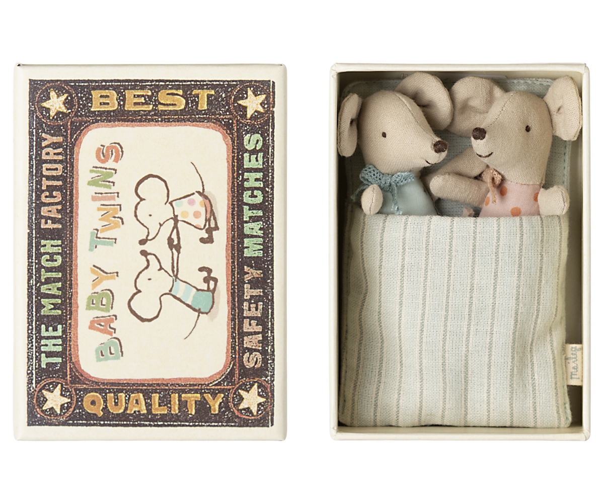 Baby Mice Twins in Matchbox Pink/ Blue