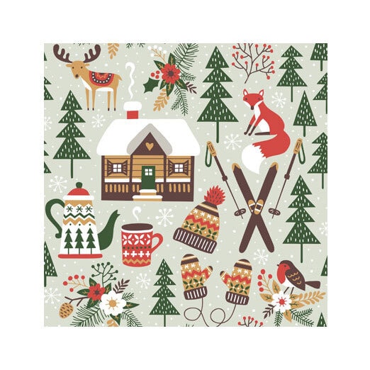 Napkin Winter Cabin Large