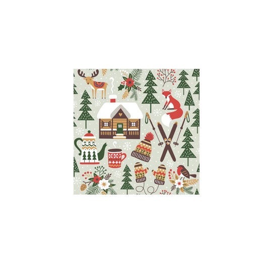 Napkin Winter Cabin Small