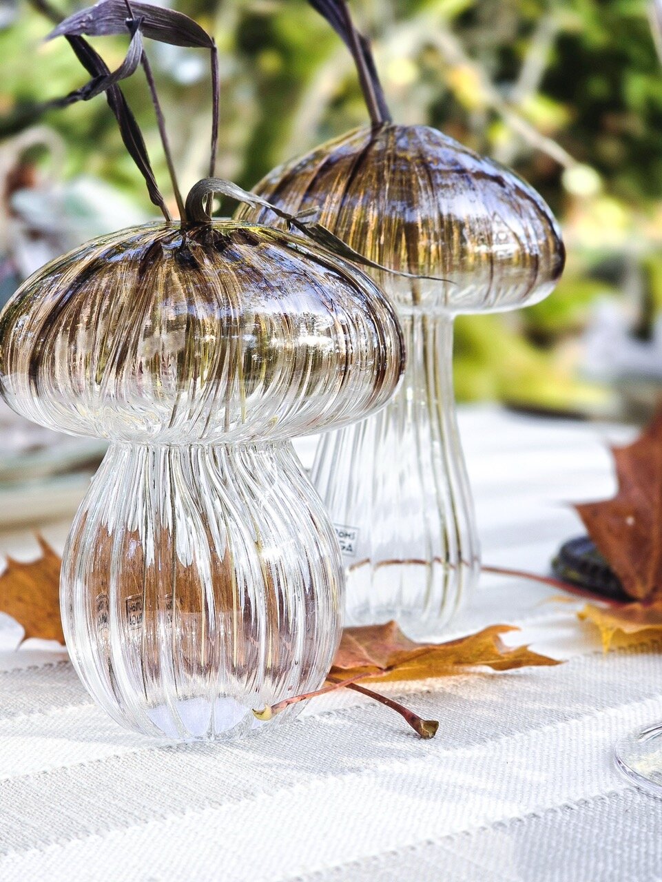 Decorative Vase Mushroom Brown Tall