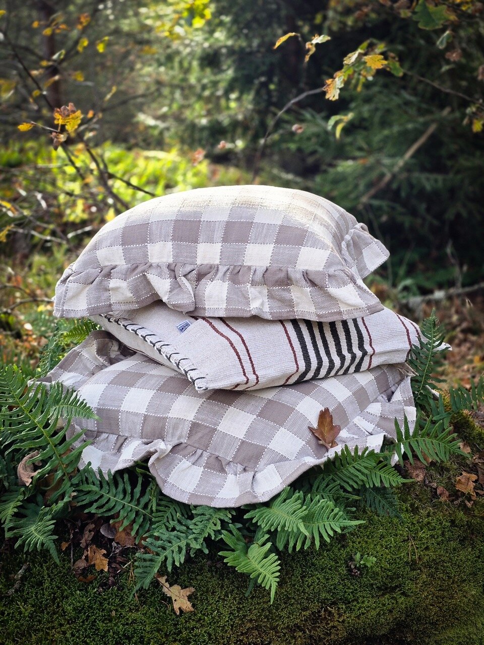 Cushion Cover Ida Check Beige/White