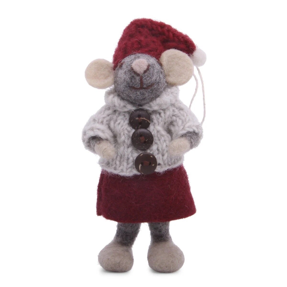 Grey Mouse w. Red Skirt and Jacket