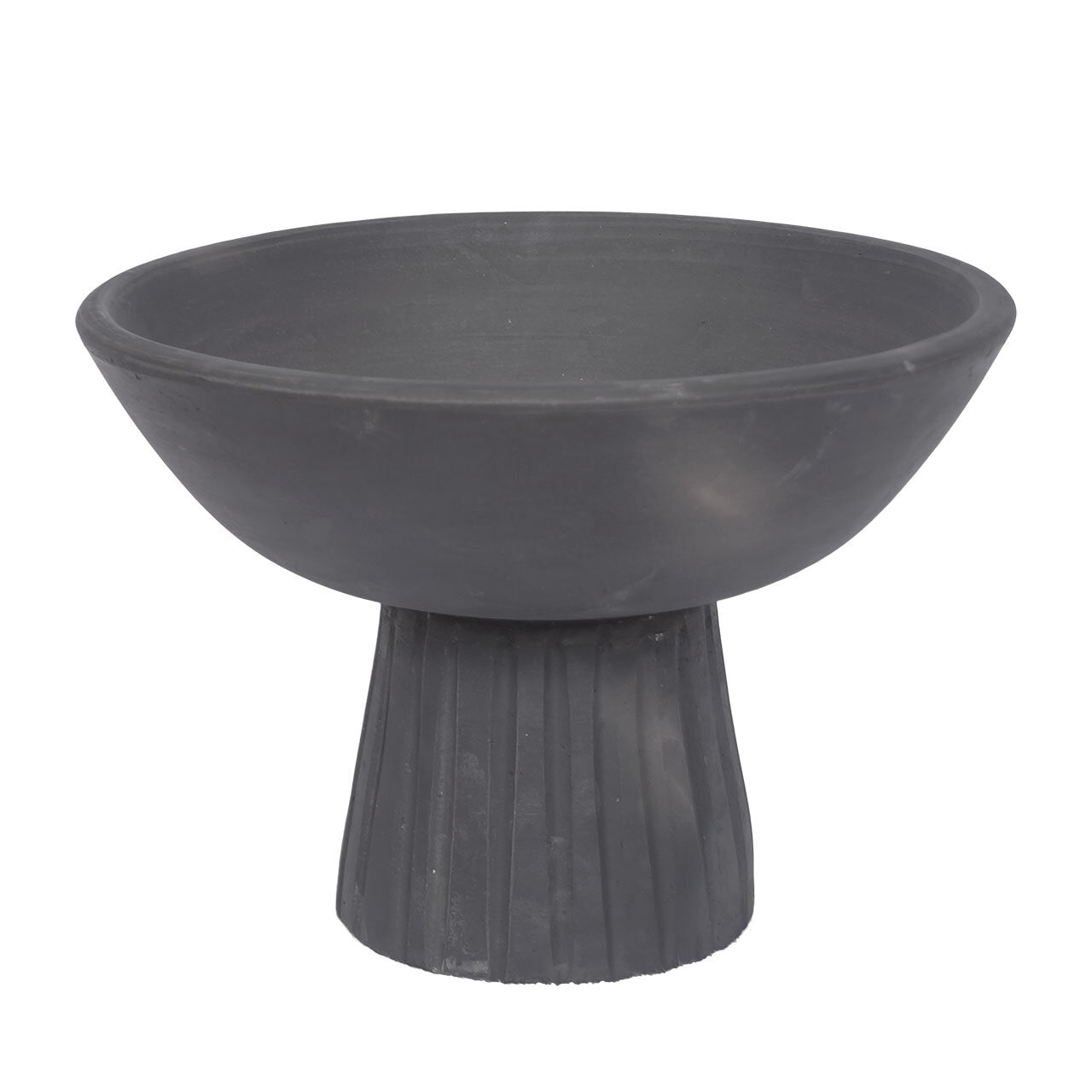Bowl On Foot Earthenware Black