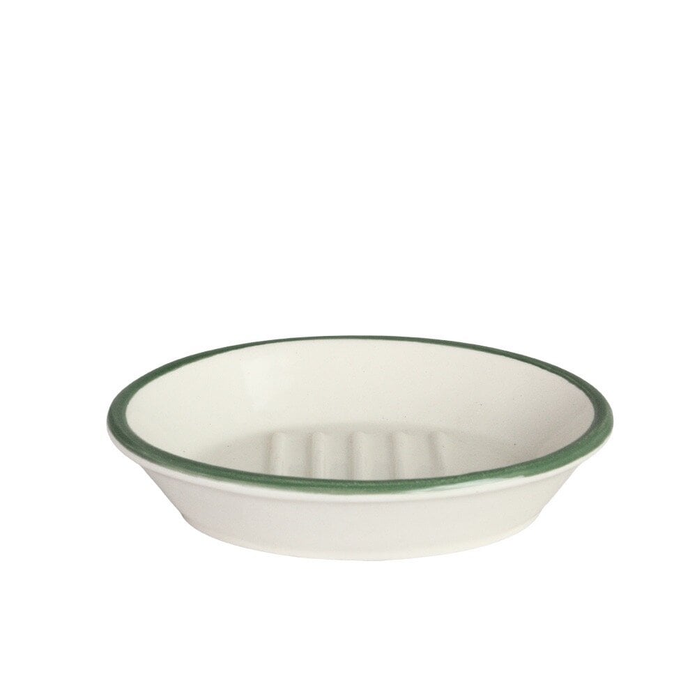 Soap Dish Edith - Dark Green, Cream White