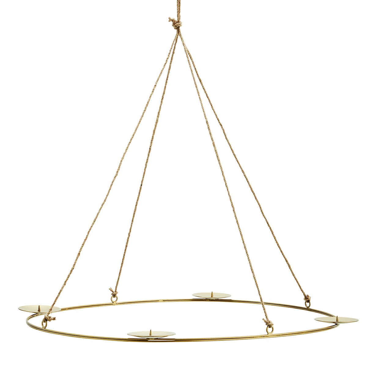 Hanging Chandelier Oval Brass 4 Cups