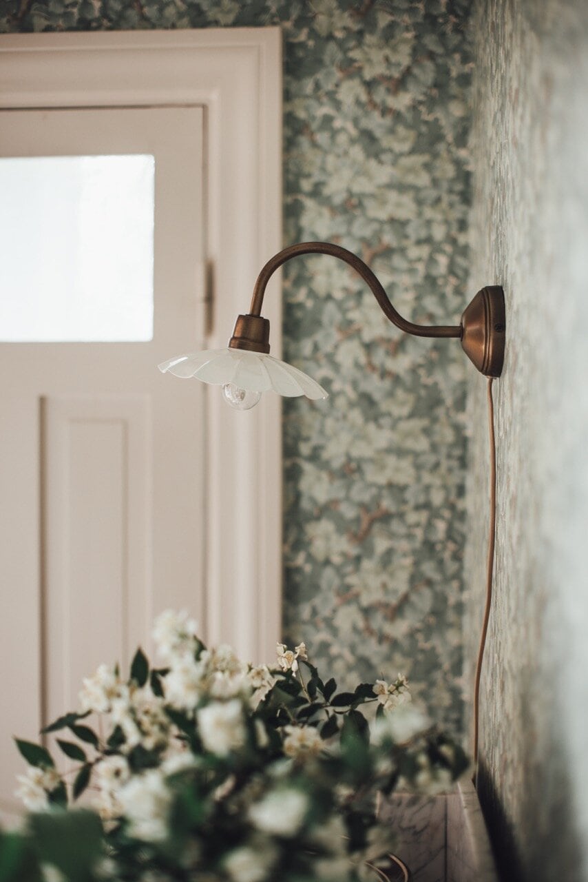 Wall Lamp Gustav White/Antique Brass