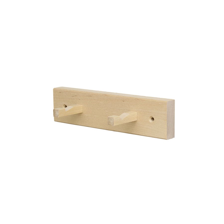 Hanger in Wood w. 2 Square Knobs