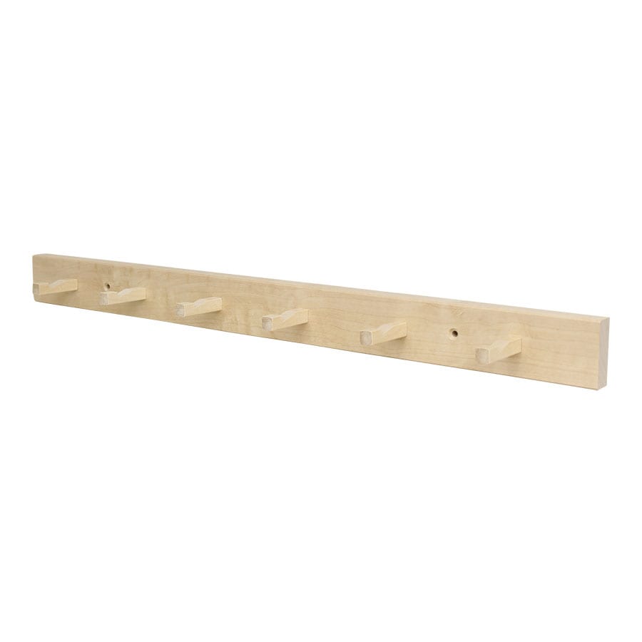 Hanger in Wood w. 6 Square Knobs