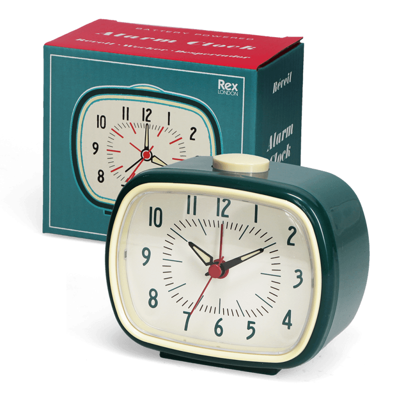 Petrol Blue Retro Alarm Clock
