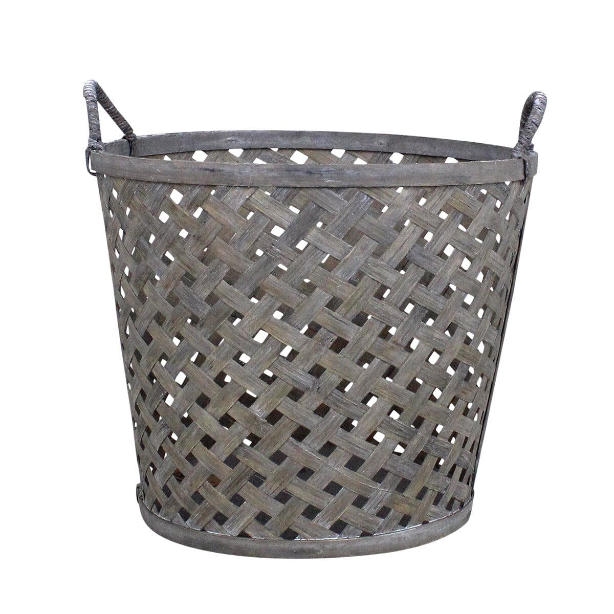 Coned Basket w. Handle Ida Grey Large