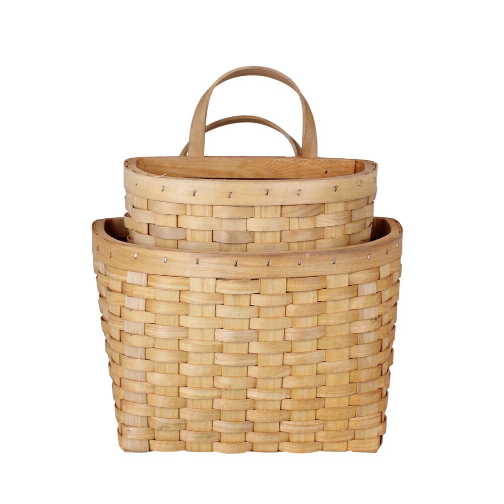 Wood Wall Basket Evy Nature S/2