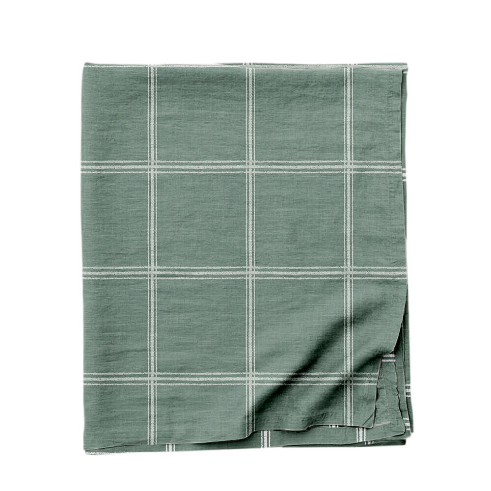 Table Cloth Alma Green/White