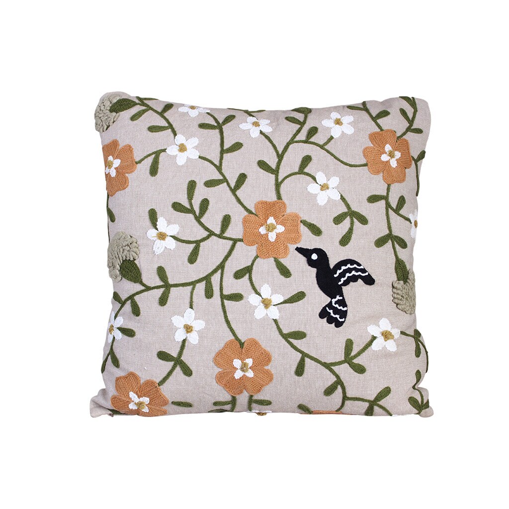 Cushion Cover Daisy Embroidered