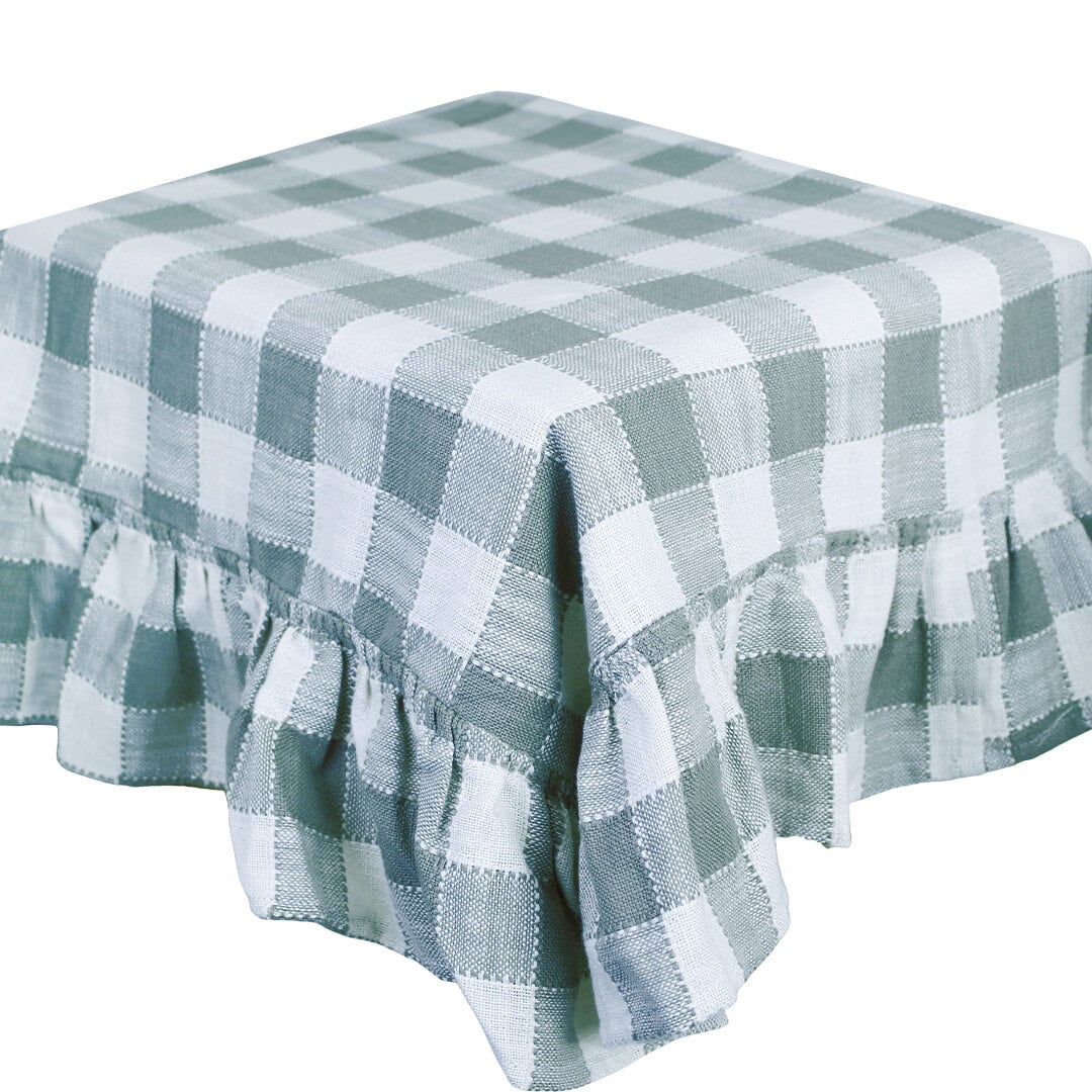 Table Cloth Ida Check Green/White