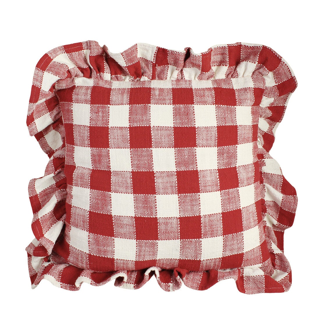 Cushion Cover Ida Check Red/White