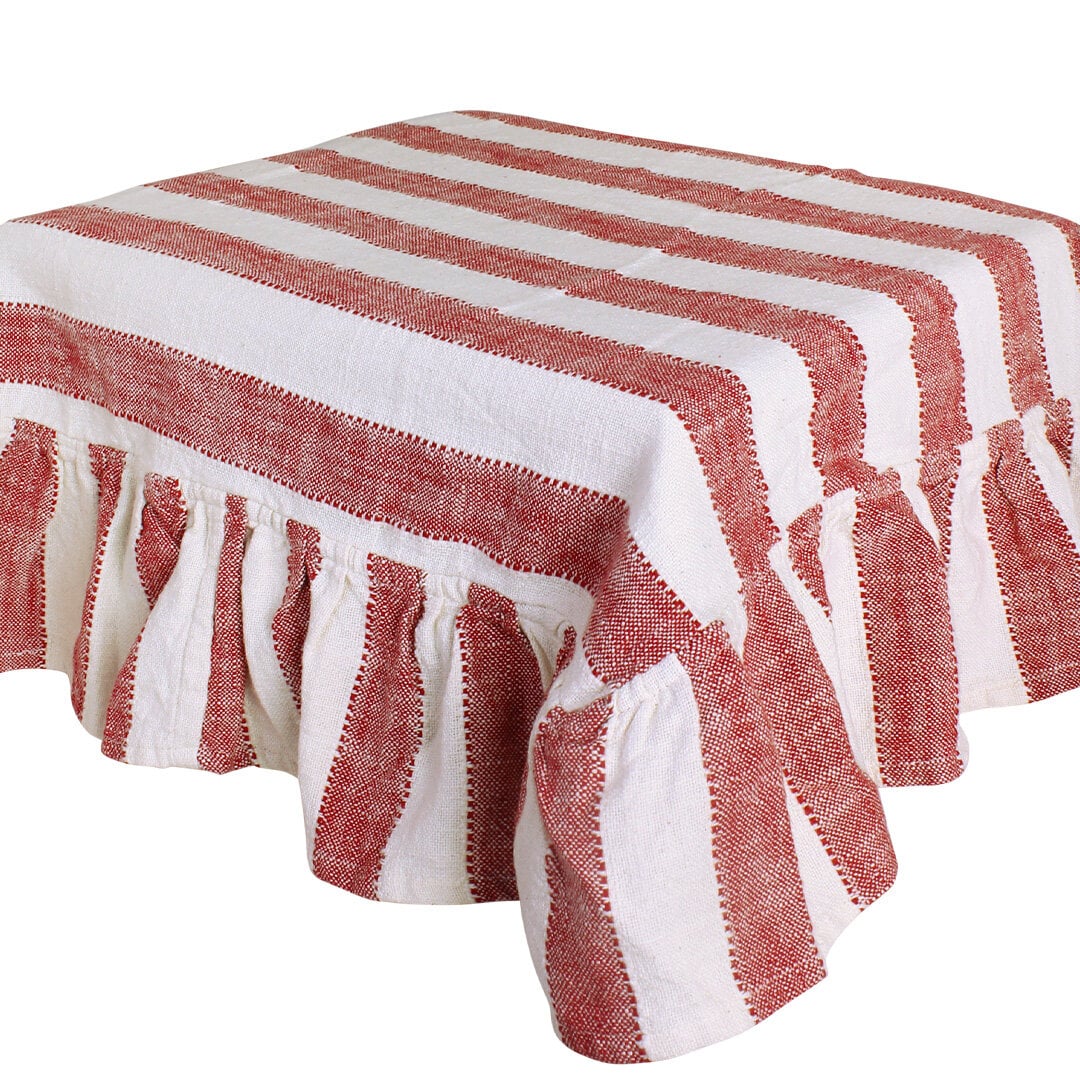 Table Cloth Ida Stripe Red/White