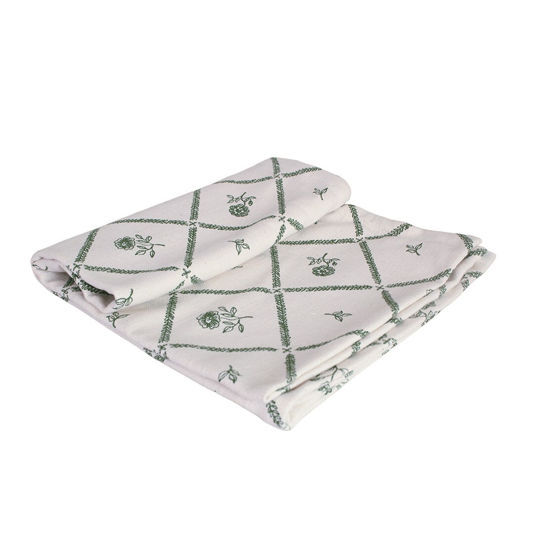 Table Runner Lovisa Green/White
