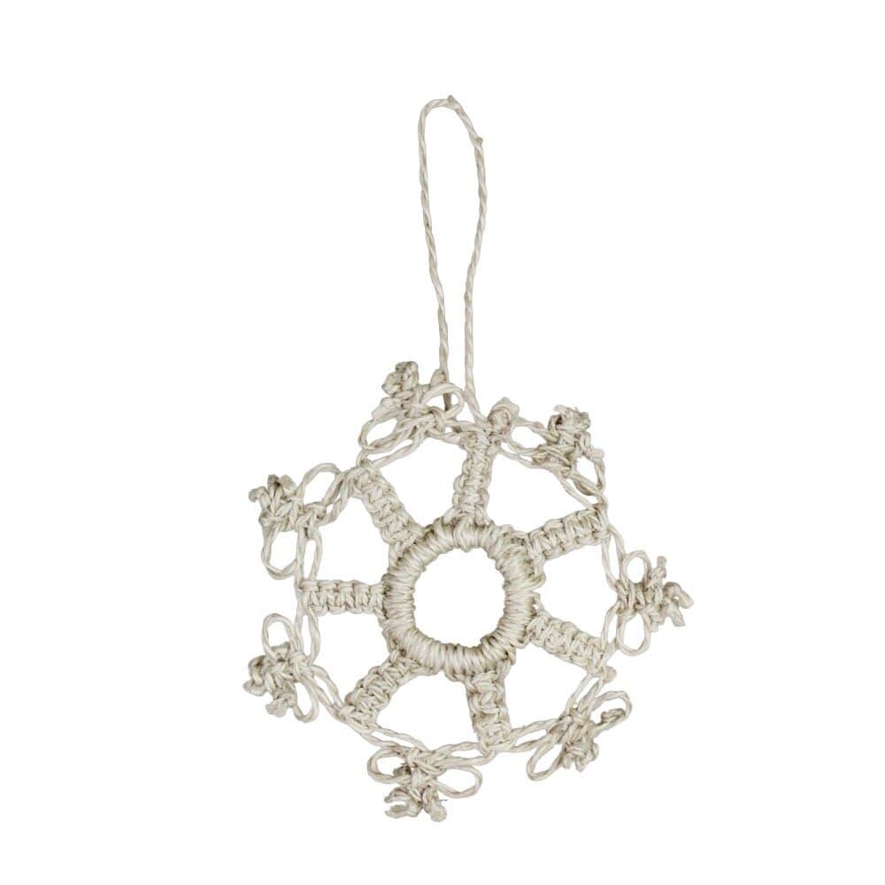 Snowflake ornament Ingela - jute, off-white