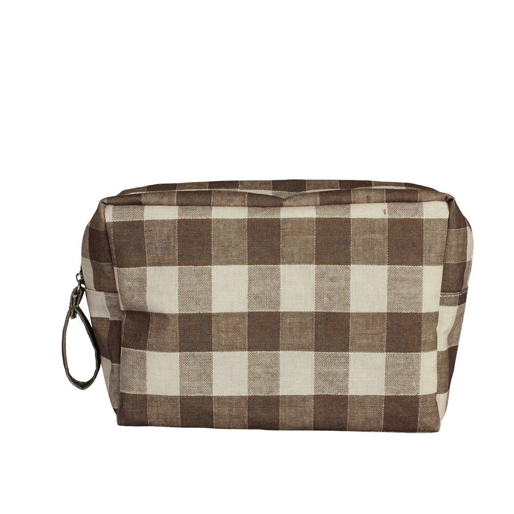 Wash Bag Simona Check - Brown M