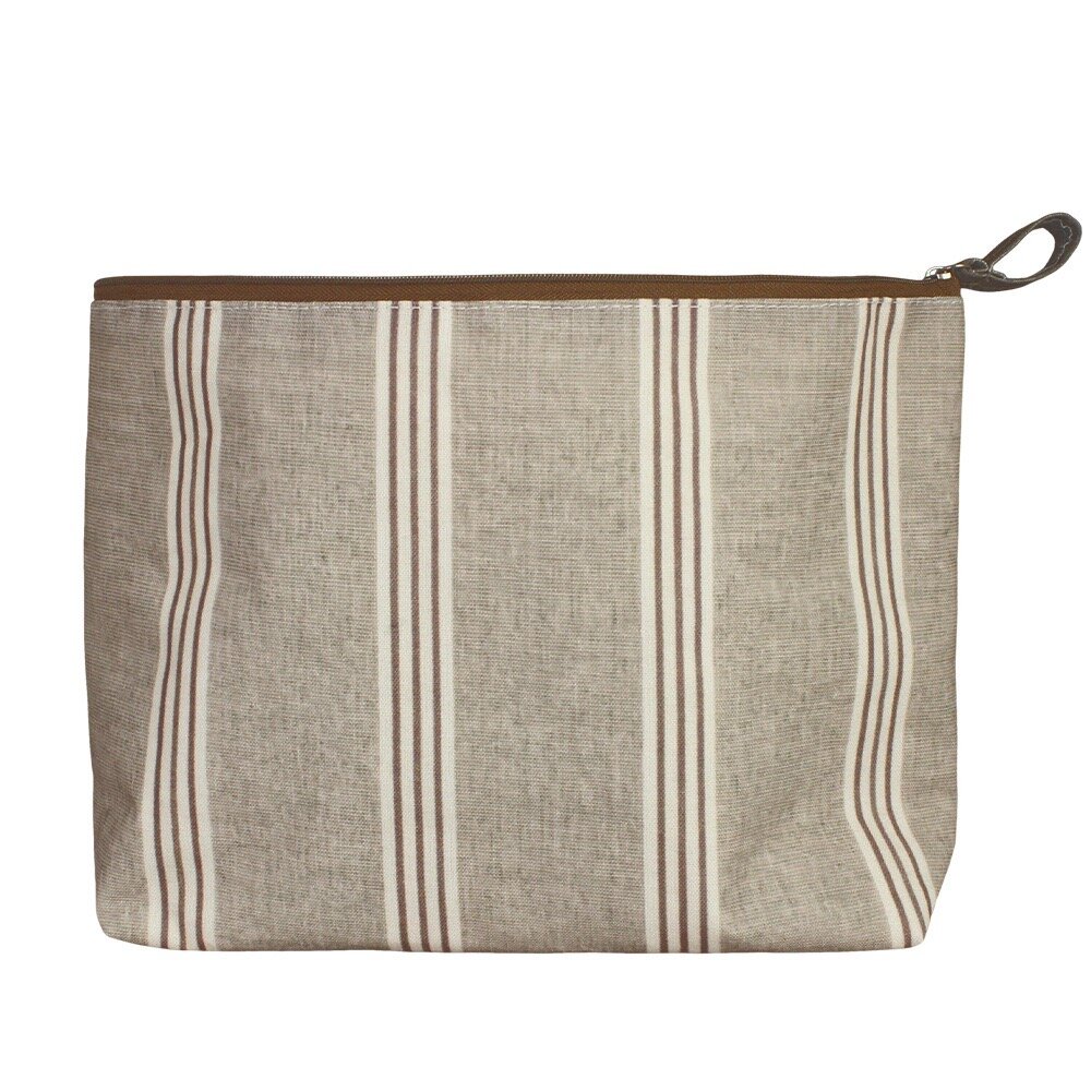 Wash Bag Simona Striped - Brown L