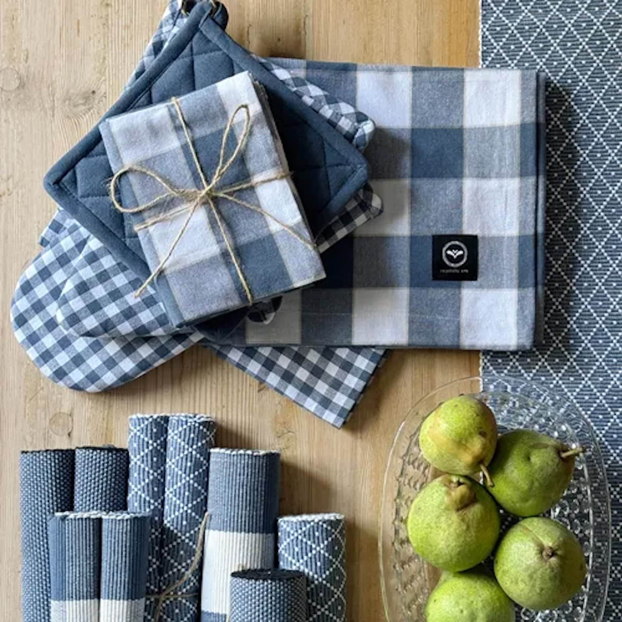 Pot Holder Bella Grey/Blue 2 pack
