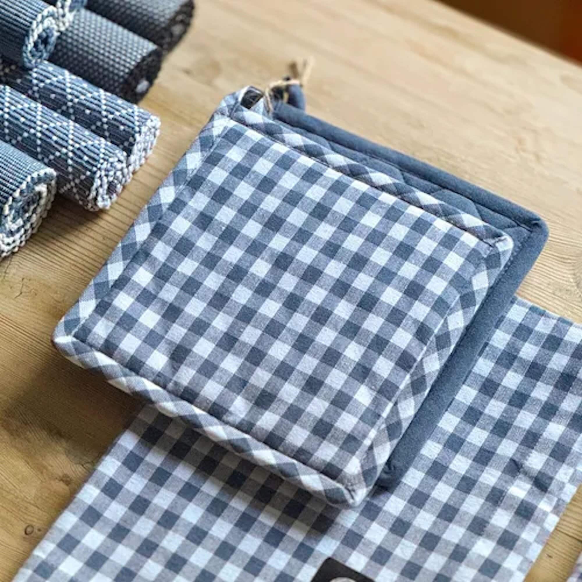 Table Cloth Bella Checked Grey/Blue