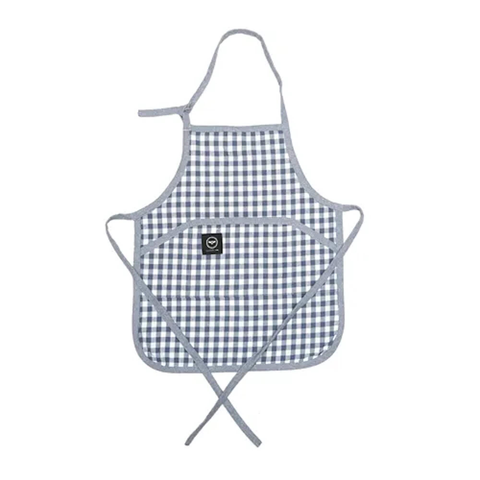 Children´s Apron Bella Checked Grey/Blue