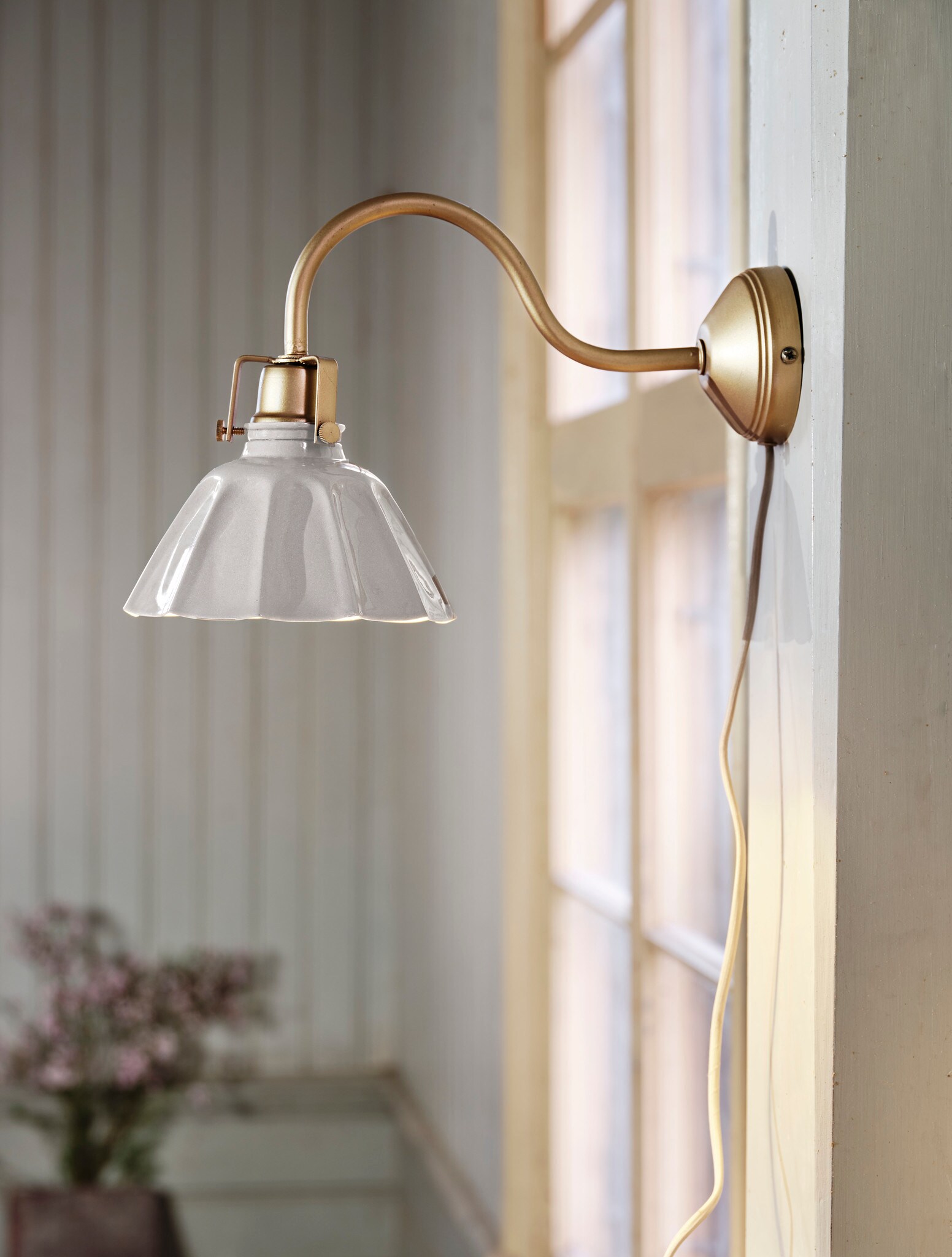 Wall Lamp Margareta Beige/Brass