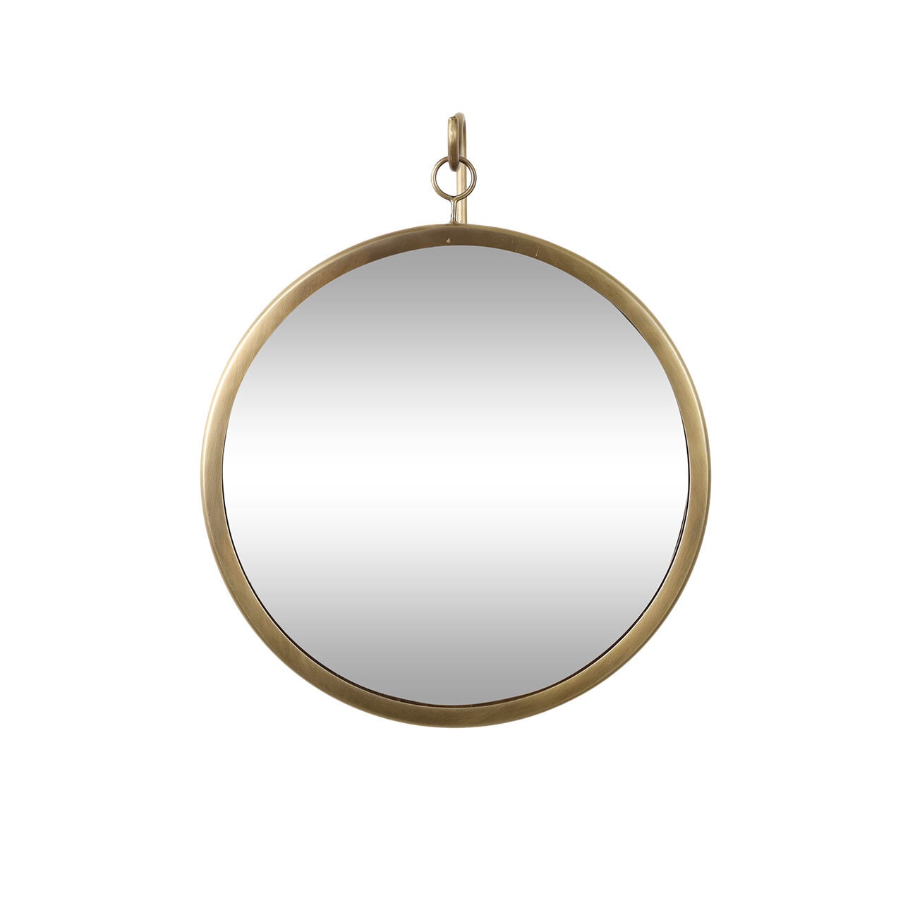 Mirror Round w. Hook Antique Brass