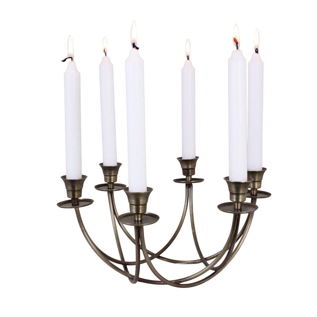 Candle Holder Dome Antique Brass