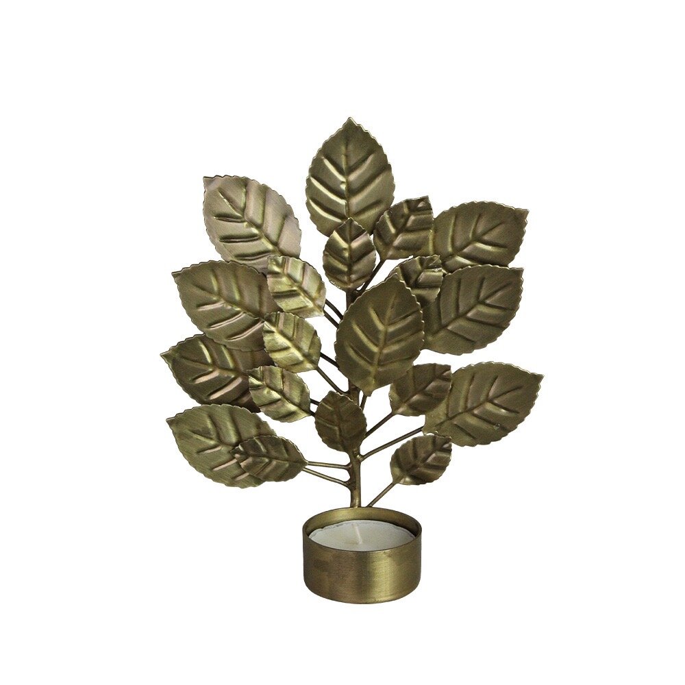Leaf Tealight Sconce - Antique Brass